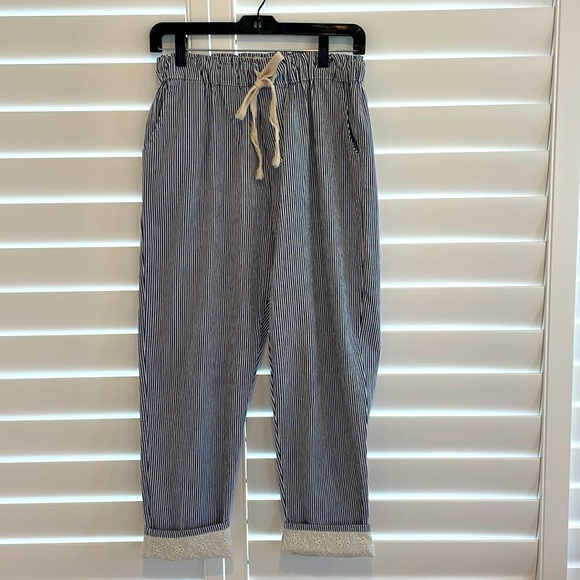 Patrizia striped drawstring pant by Aquavita - Picture 1 of 10